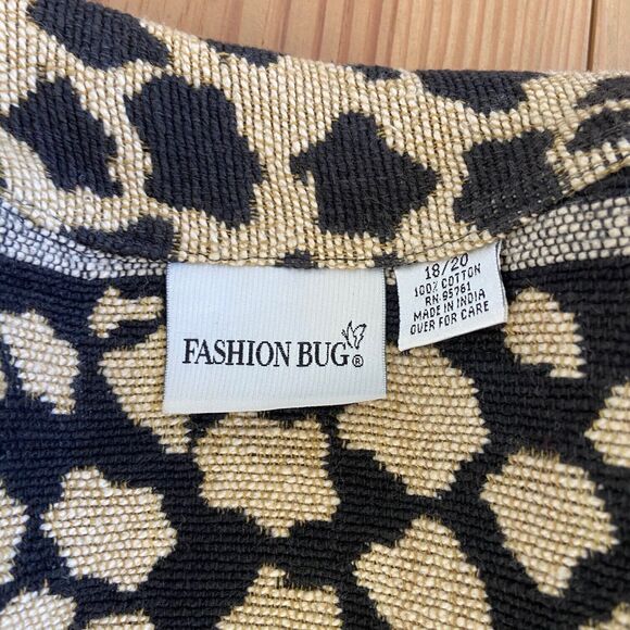 Vintage 90s Fashion Bug Leopard Animal Print Blanket Tapestry Coat Blazer Jacket - Picture 3 of 10